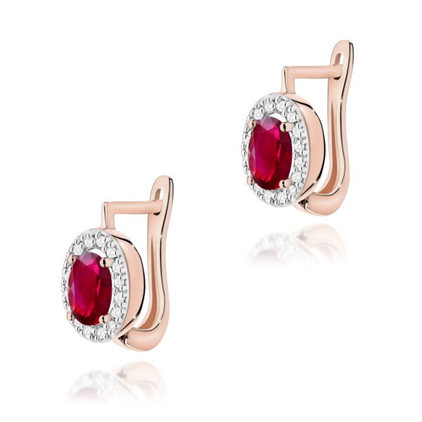 Kolczyki Rubin 2 x 0,60ct różowe złoto