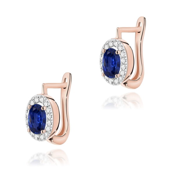 Kolczyki Szafir 2 x 0,70ct różowe złoto