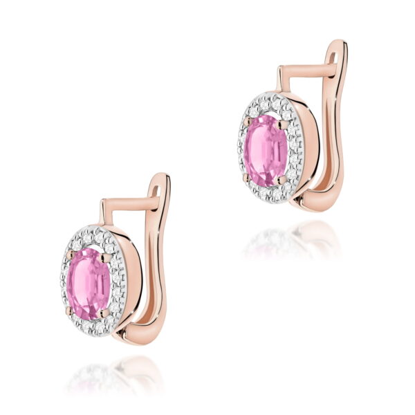Kolczyki Szafir Różowy 2 x 0,45ct różowe złoto