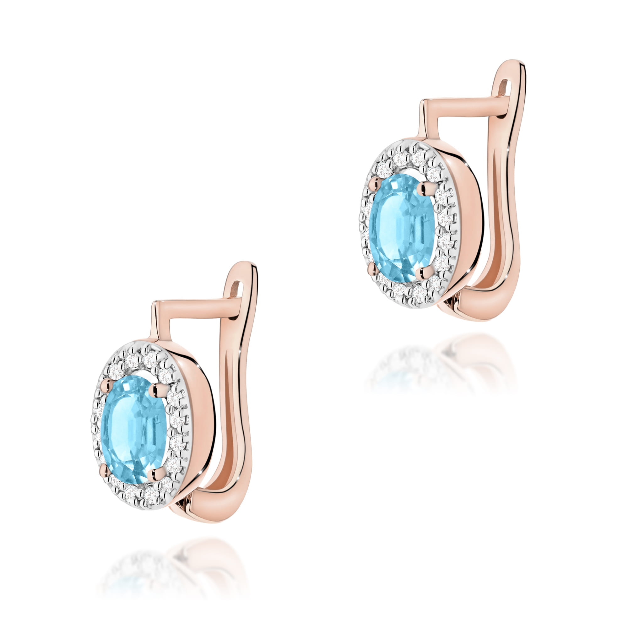Kolczyki Topaz Swiss 2 x 0,50ct różowe złoto