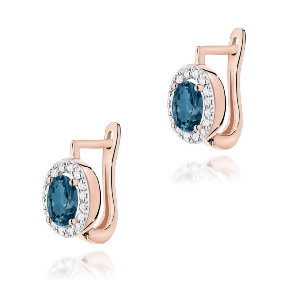 Kolczyki Topaz London Blue 2 x 0,50ct różowe złoto