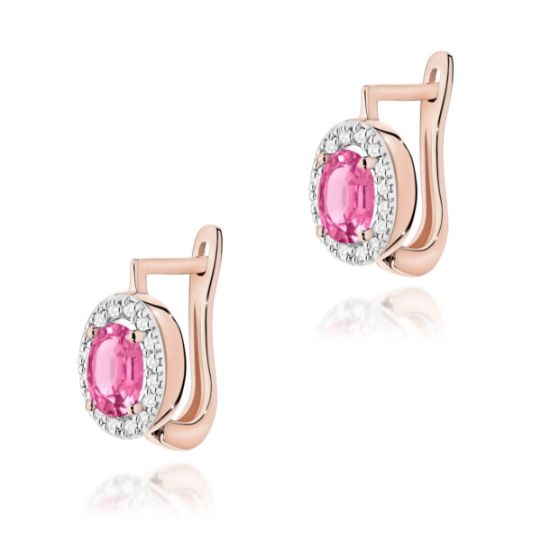 Kolczyki Topaz Różowy 2 x 0,50ct różowe złoto