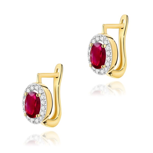 Kolczyki Rubin 2 x 0,60ct żółte złoto
