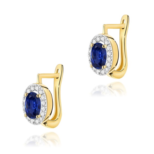 Kolczyki Szafir 2 x 0,70ct żółte złoto