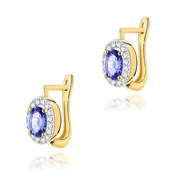Kolczyki Tanzanit 2 x 0,40ct żółte złoto