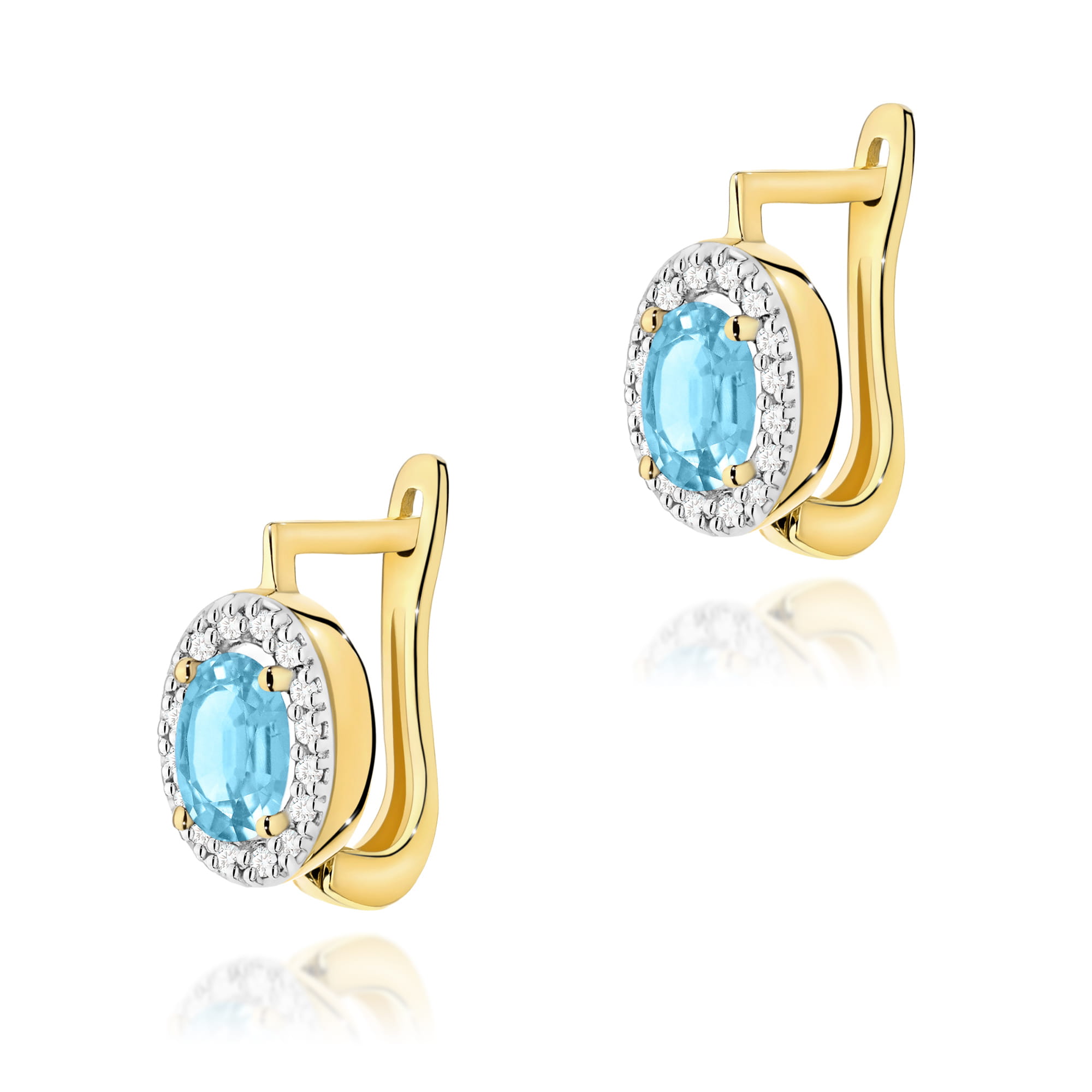 Kolczyki Topaz Swiss 2 x 0,50ct żółe złoto