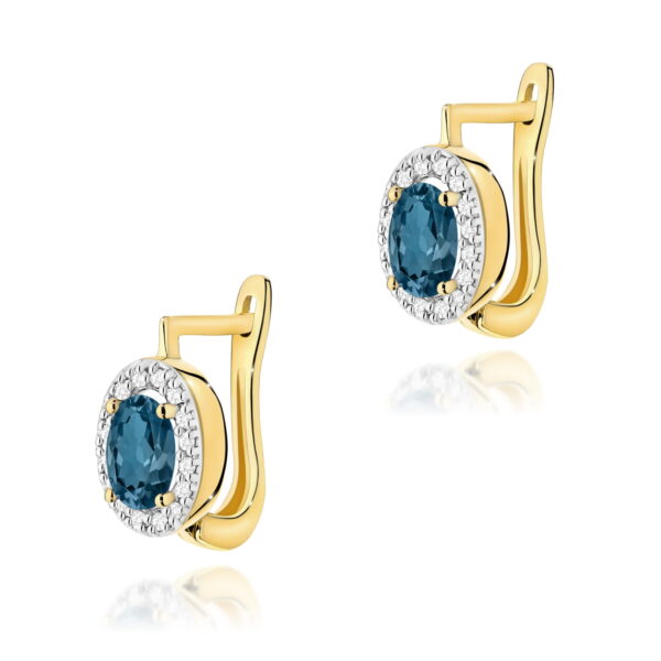 Kolczyki Topaz London Blue 2 x 0,50ct żółte złoto