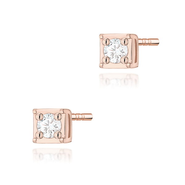 Kolczyki Diament 2 x 0,03ct różowe złoto