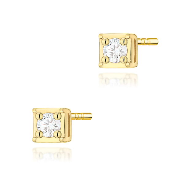 Kolczyki Diament 2 x 0,03ct żółte złoto