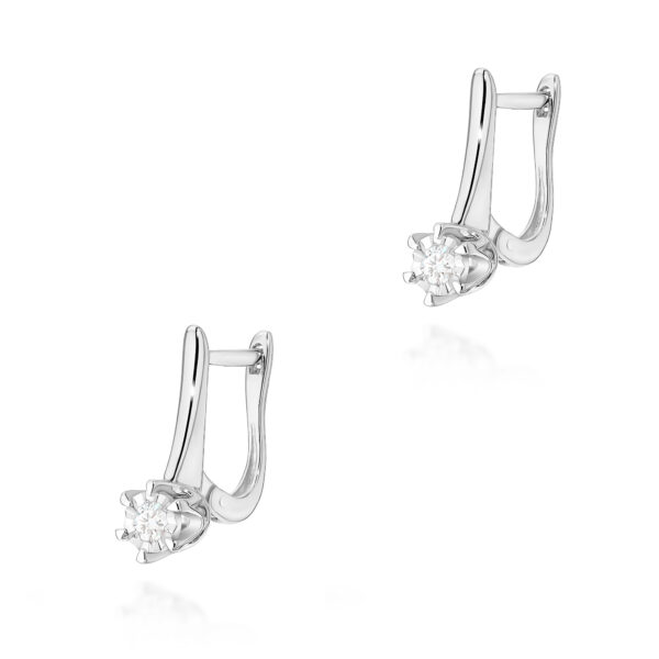 Kolczyki Diament Laboratoryjny 2 x 0,08ct białe złoto