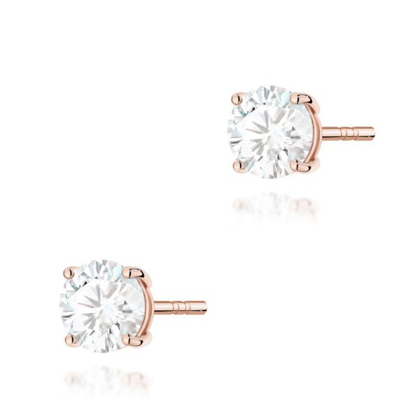 Kolczyki Diament Laboratoryjny 2 x 1.00ct różowe złoto