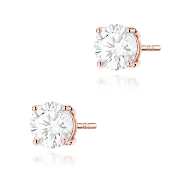 Kolczyki Diament Laboratoryjny 2 x 2.00ct różowe złoto