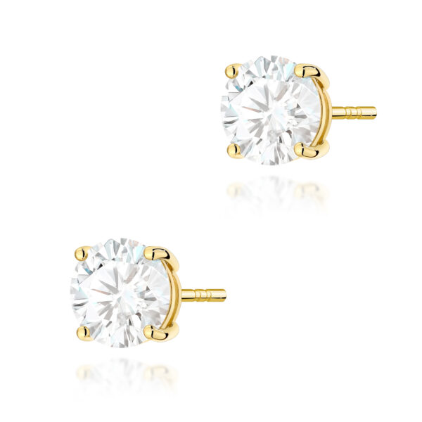 Kolczyki Diament Laboratoryjny 2 x 2.00ct żółte złoto