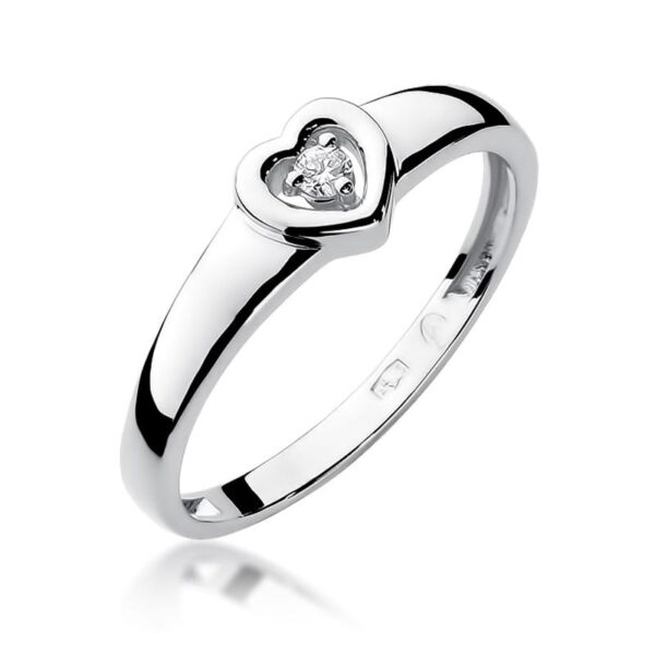 Pierścionek Diament 0,04ct białe złoto