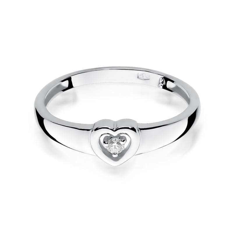 Pierścionek Diament 0,04ct białe złoto - obrazek 2
