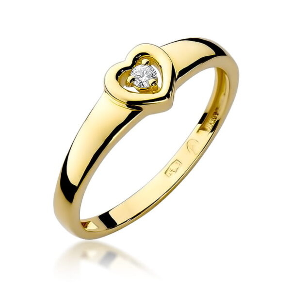 Pierścionek Diament 0,04ct żółte złoto