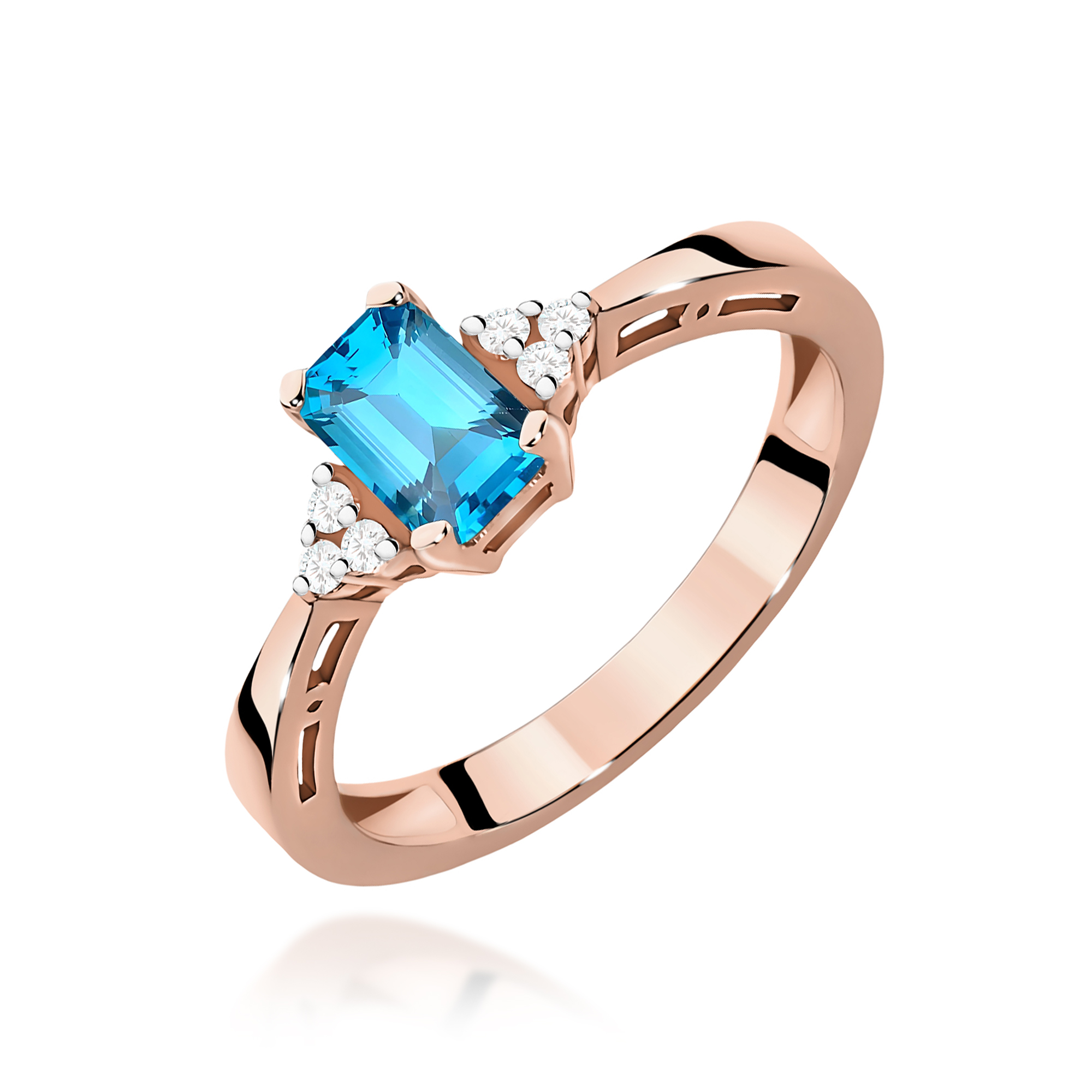 Pierścionek Topaz Swiss 0,65ct różowe złoto