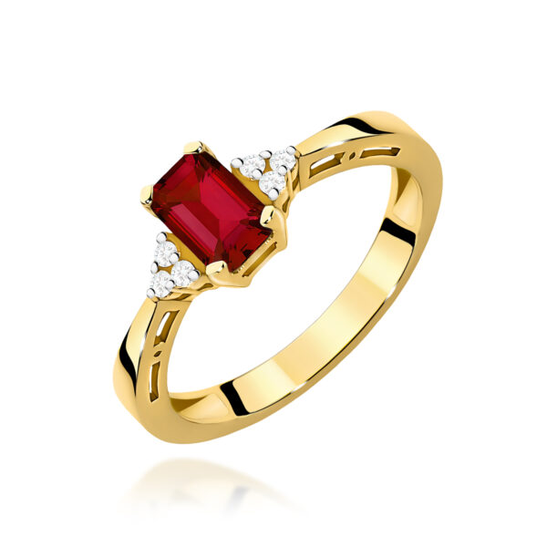 Pierścionek Granat 0,70ct żółte złoto 375