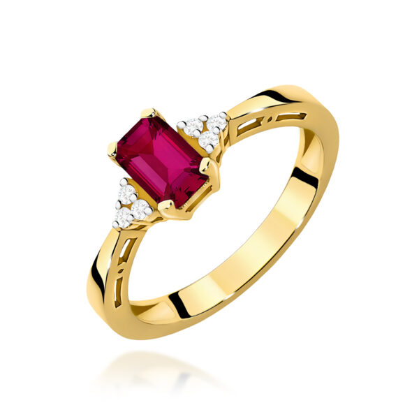 Pierścionek Rubin 0,80ct żółte złoto 375