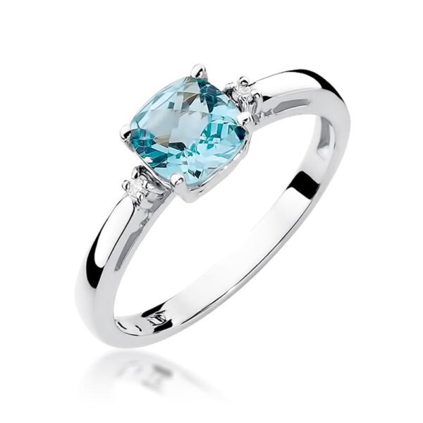 Pierścionek Topaz Swiss 1,10ct białe złoto 375