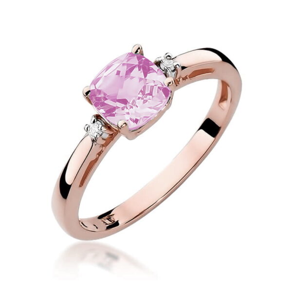 Pierścionek Różowy Topaz 1,10ct różowe złoto