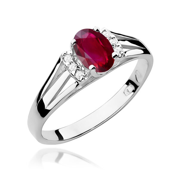 Pierścionek Rubin 0,60ct białe złoto
