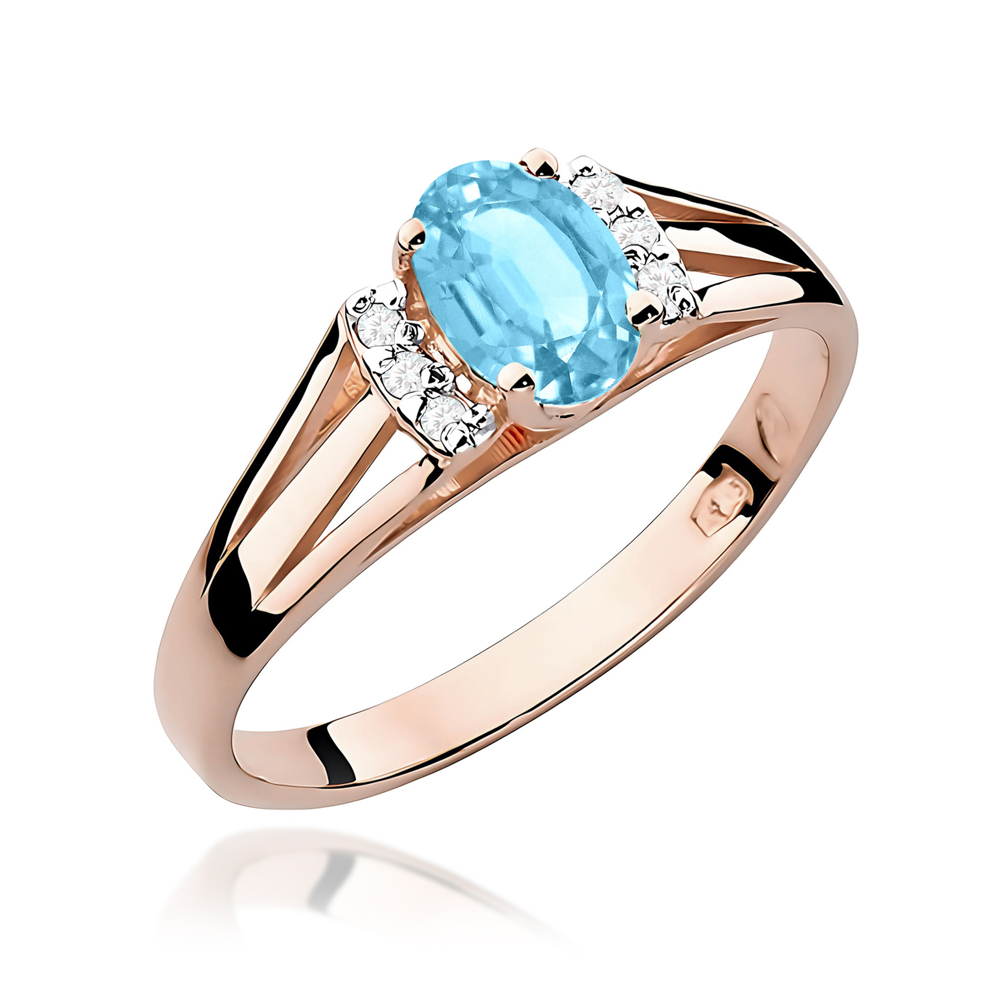 Pierścionek Topaz Swiss 0,50ct różowe złoto