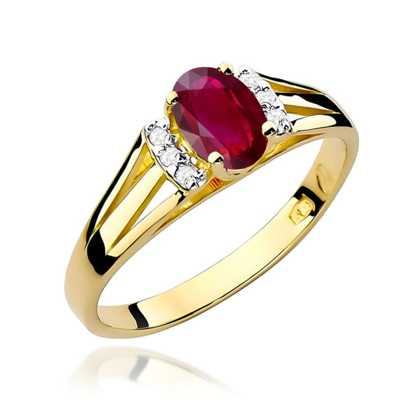 Pierścionek Rubin 0,60ct żółte złoto