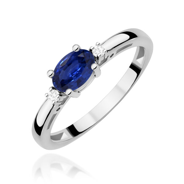 Pierścionek Szafir 0,70ct białe złoto