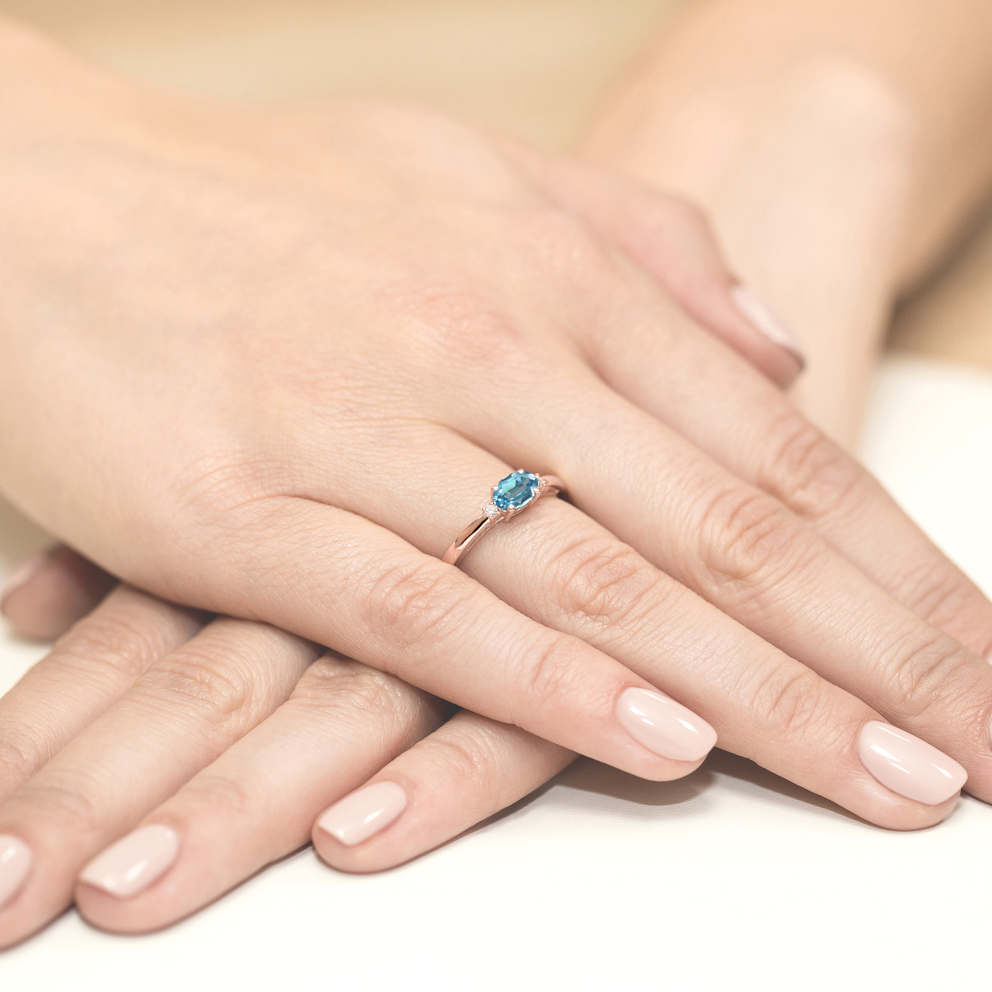 Pierścionek Topaz Swiss 0,50ct różowe złoto - obrazek 4