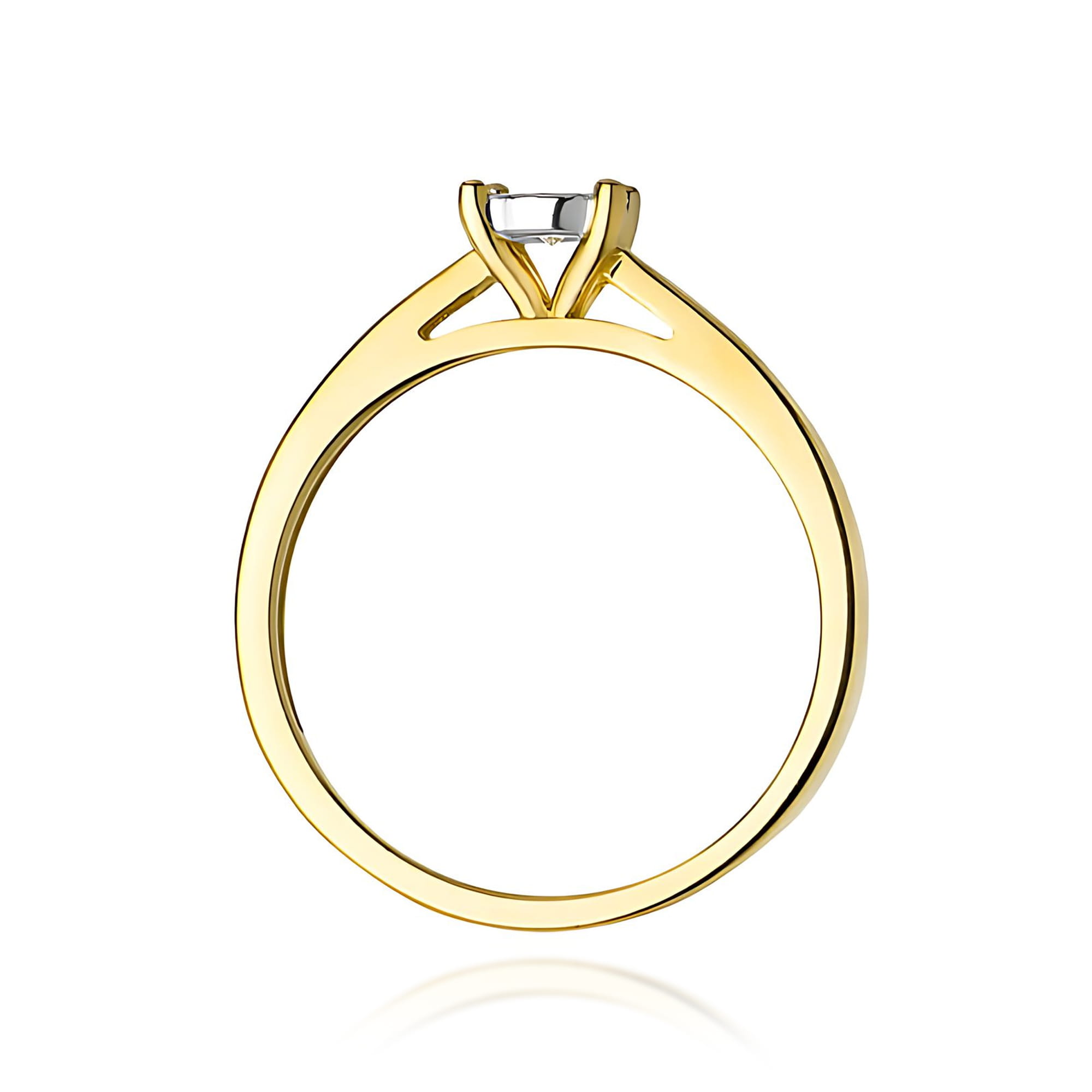 Pierścionek Diament 0,08ct żółte złoto - obrazek 3
