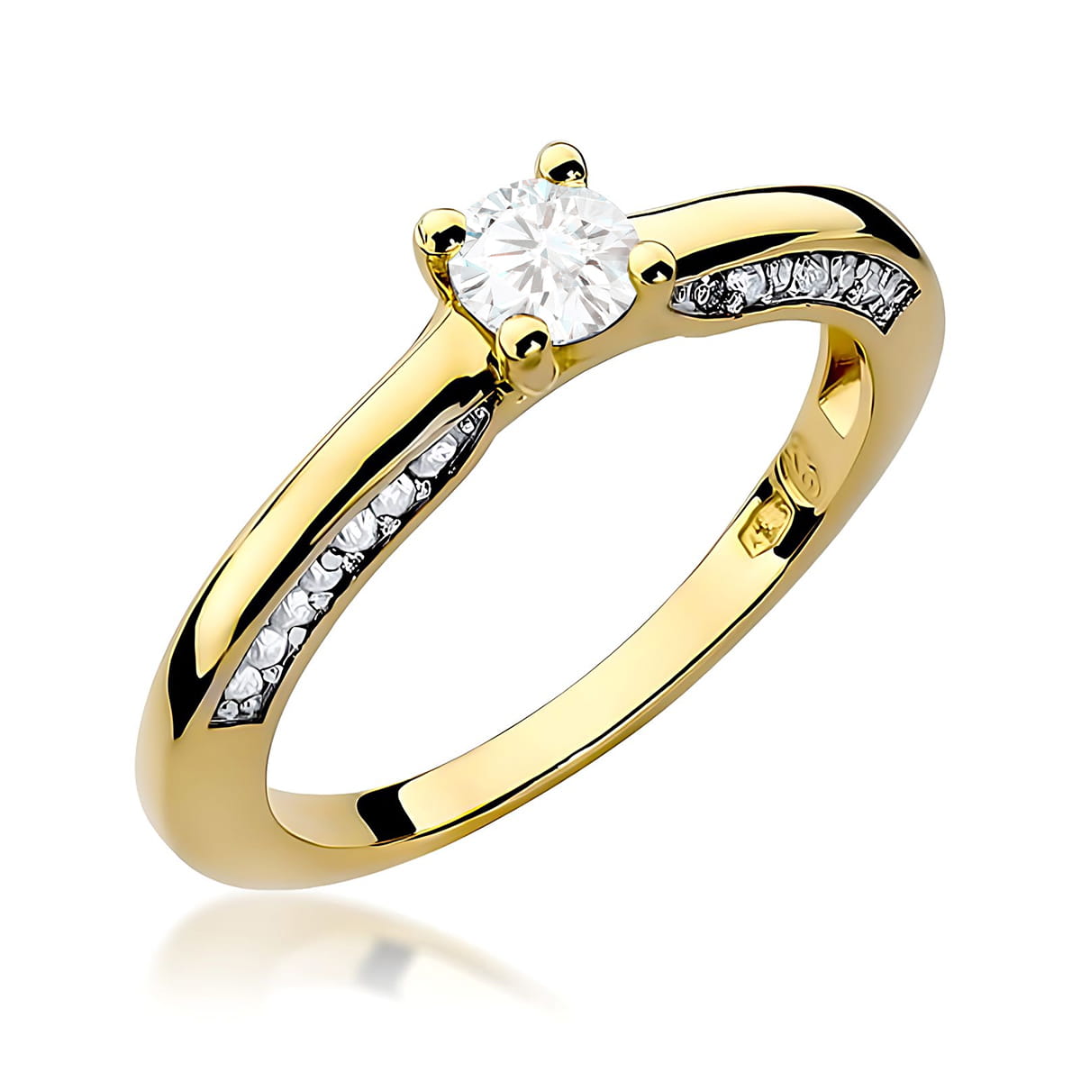 Pierścionek Diament 0,30ct żółte złoto