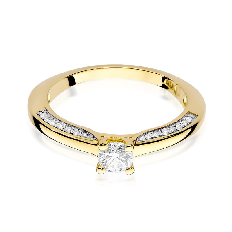 Pierścionek Diament 0,30ct żółte złoto - obrazek 2