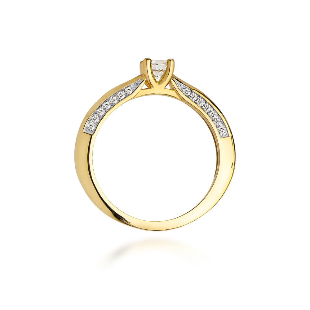 Pierścionek Diament 0,30ct żółte złoto - obrazek 3