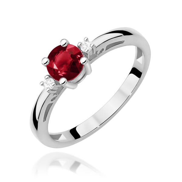 Pierścionek Granat 0,60ct białe złoto 375