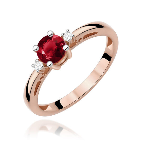 Pierścionek Granat 0,60ct różowe złoto