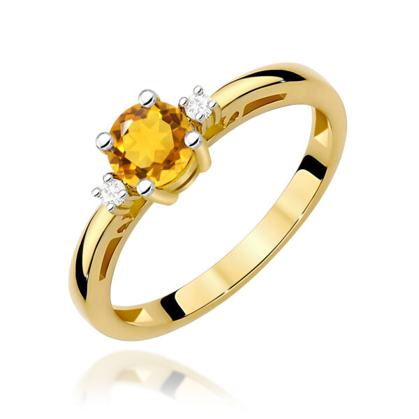 Pierścionek Cytryn 0,50ct żółte złoto