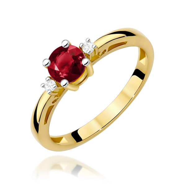 Pierścionek Granat 0,60ct żółte złoto 375