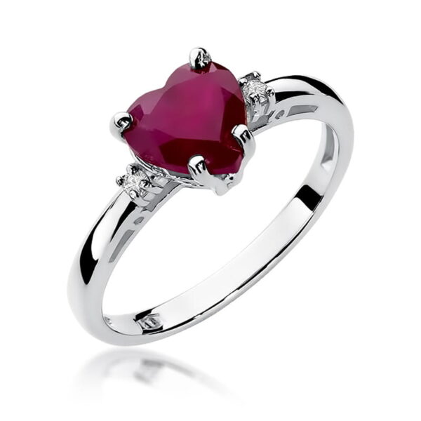 Pierścionek Rubin 1,70ct białe złoto