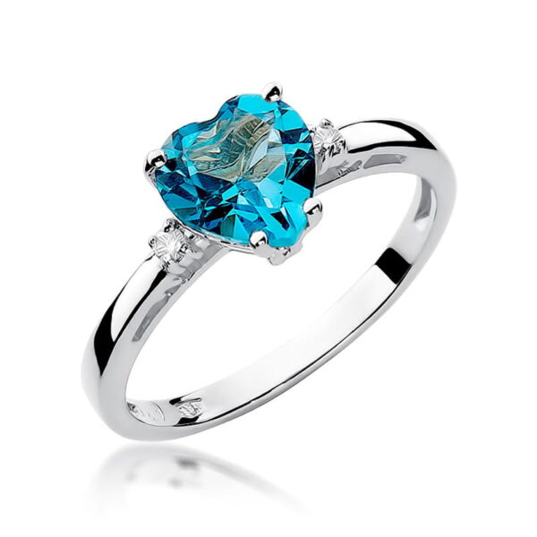 Pierścionek Topaz Swiss 1,20ct białe złoto