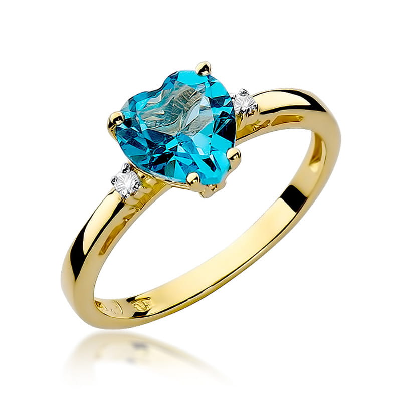 Pierścionek Topaz Swiss 1,20ct żółte złoto