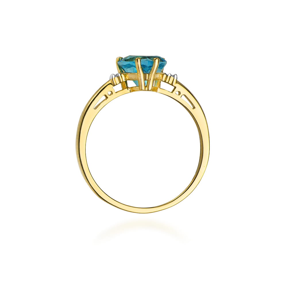 Pierścionek Topaz Swiss 1,20ct żółte złoto - obrazek 3