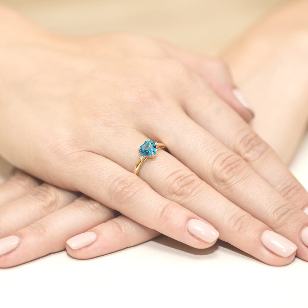 Pierścionek Topaz Swiss 1,20ct żółte złoto - obrazek 4