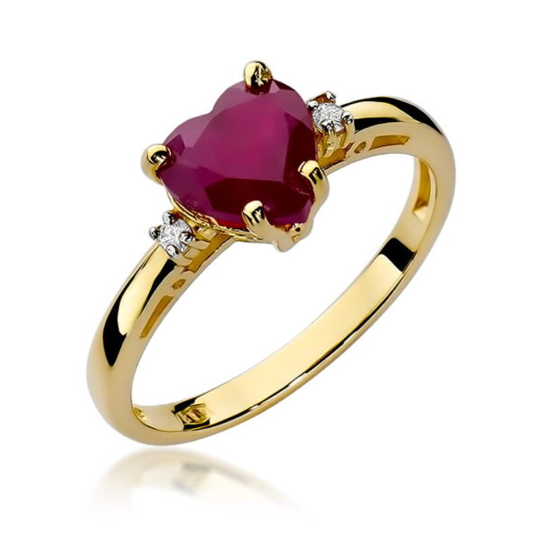 Pierścionek Rubin 1,70ct żółte złoto 375