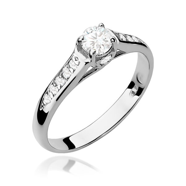 Pierścionek Diament 0,23ct Białe złoto 375