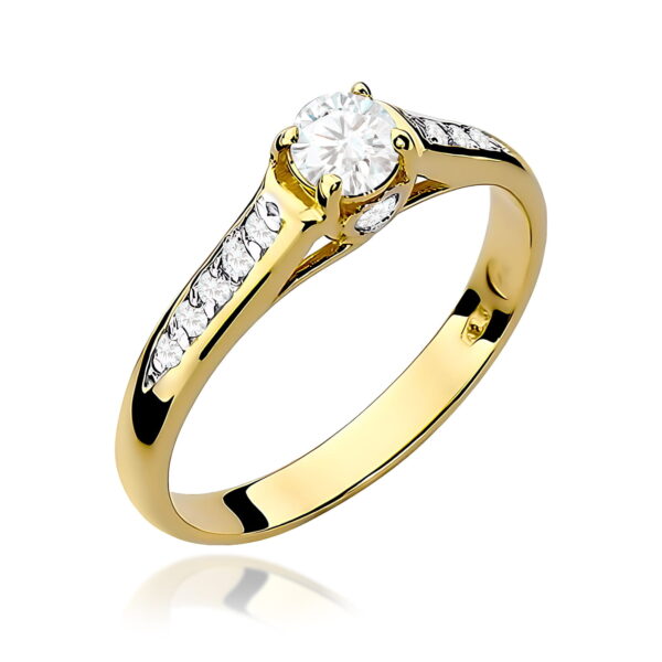Pierścionek Diament 0,23ct żółte złoto