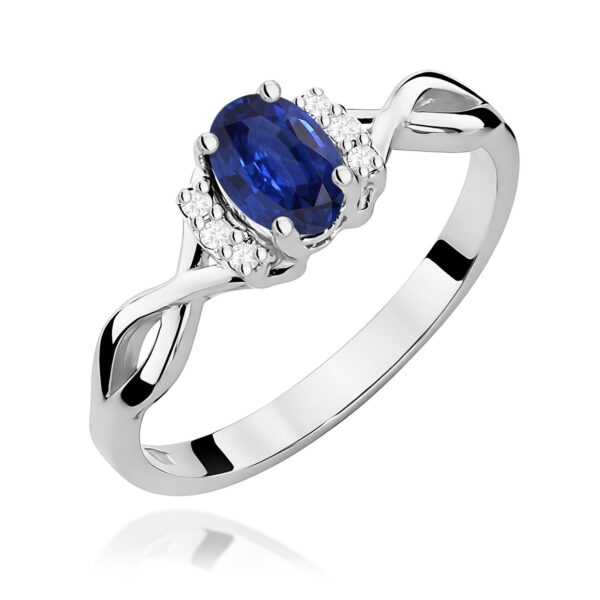 Pierścionek Szafir 0,70ct białe złoto