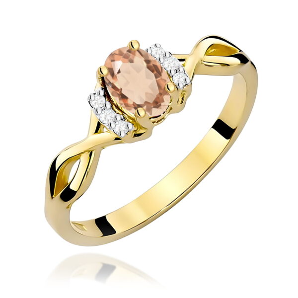 Pierścionek Morganit 0,40ct żółte złoto
