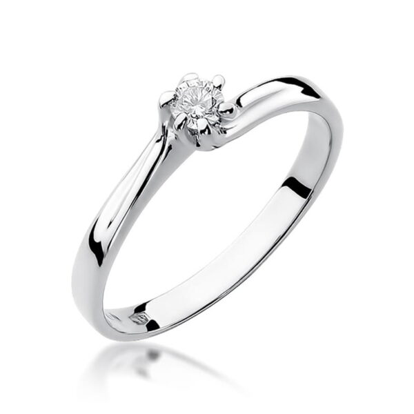 Pierścionek Diament 0,10ct białe złoto