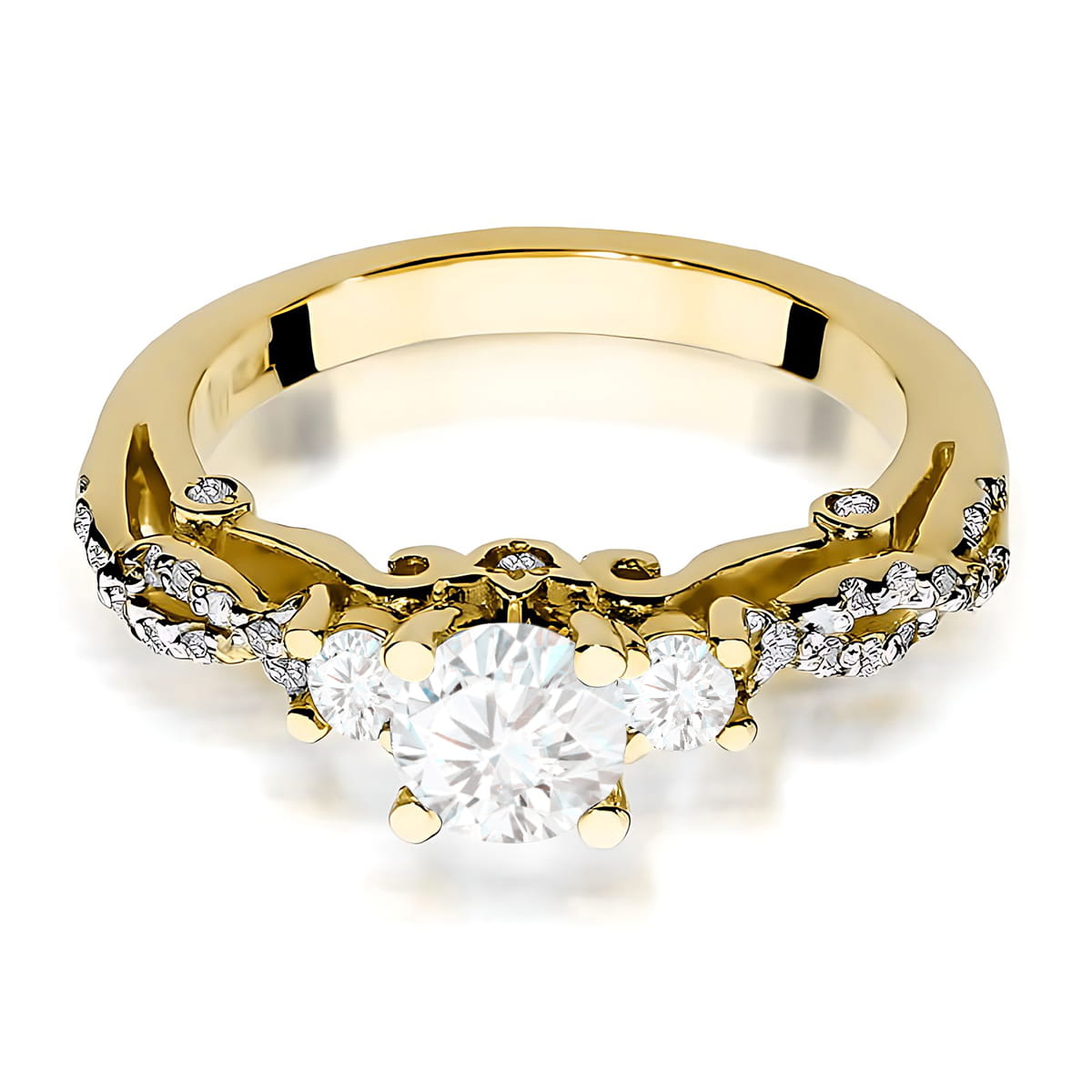 Pierścionek Diament 0,50ct żółte złoto - obrazek 2